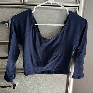 Navy blue size large cross back crop top
